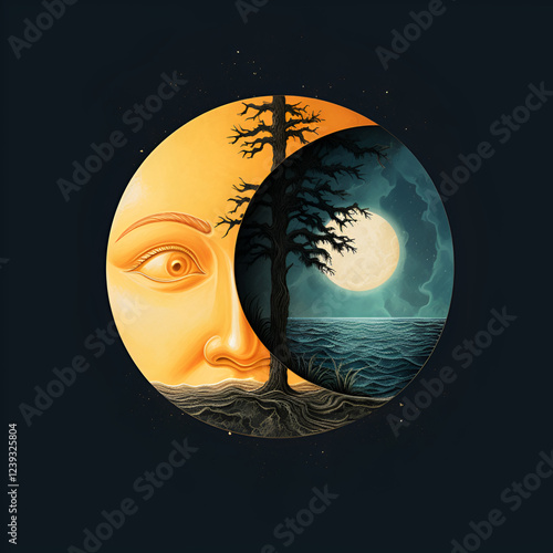 background moon and sun