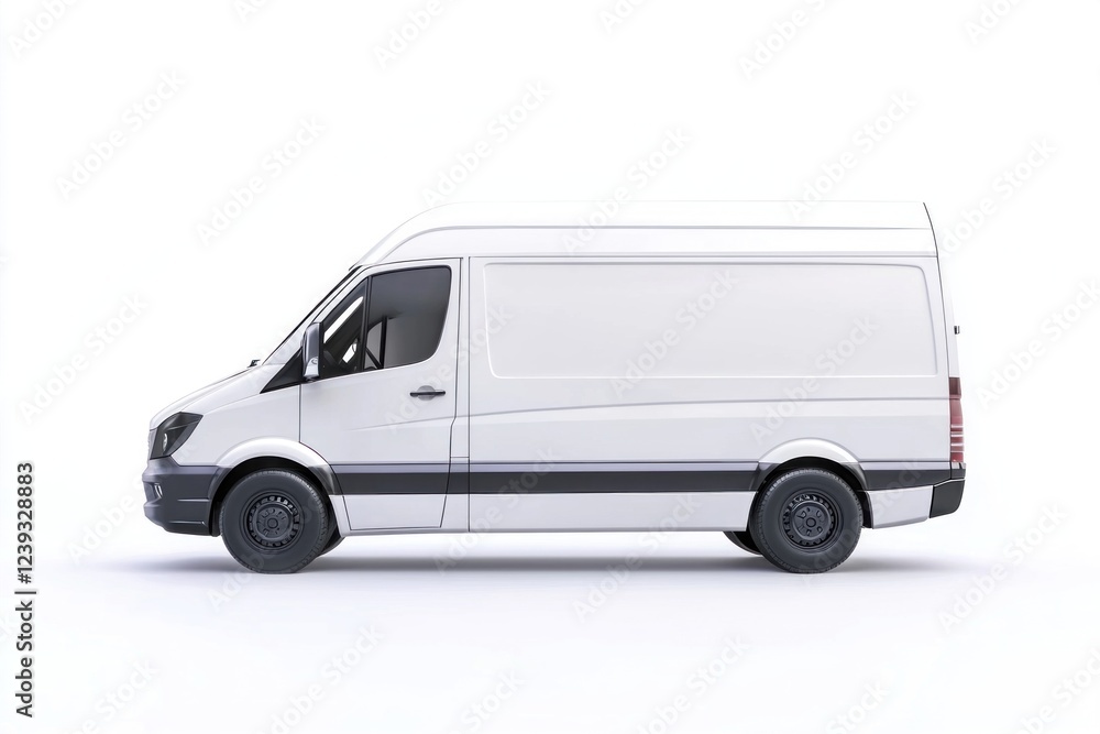 Delivery Van blank mockup with copy space and space for logotype realistic isolated on white background. Commercial Vehicle. Cargo Van. Blank Van for design. Delivery Van. Realistic Delivery Van. Delivery Van blank mockup with copy space and space for logotype realistic isolated on white background. Commercial Vehicle. Cargo Van. Blank Van for design. Delivery Van. Realistic Delivery Van.