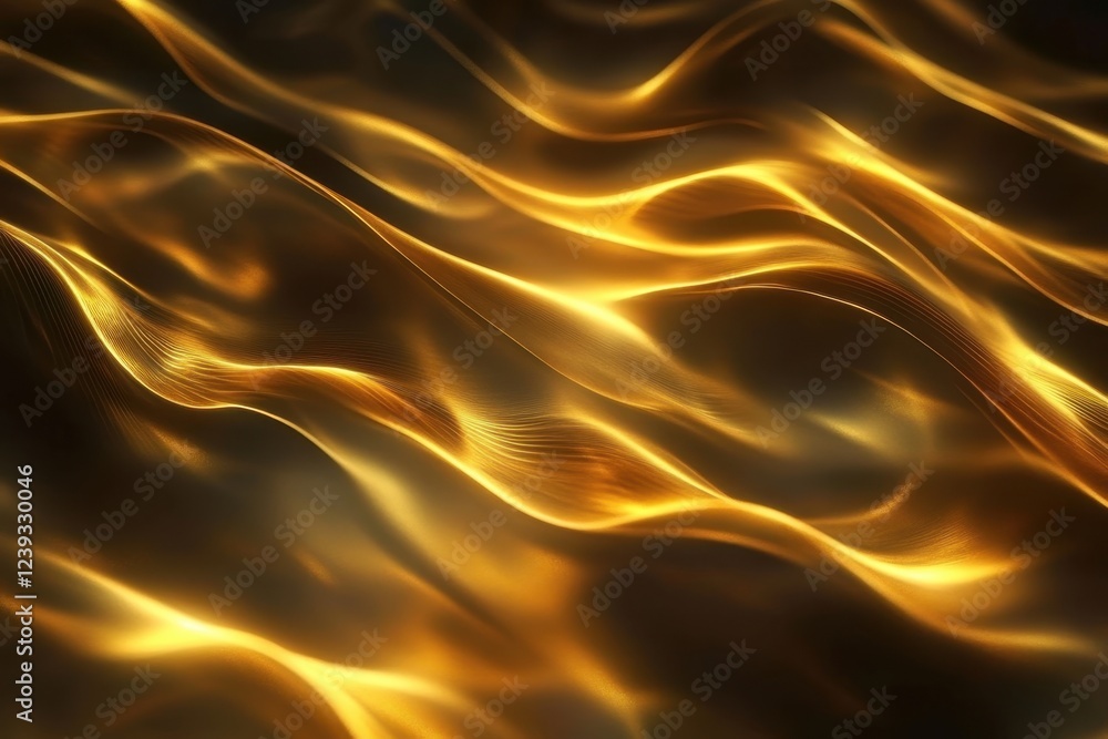 Obraz premium Deep golden waves create a captivating abstract pattern in smooth flowing form