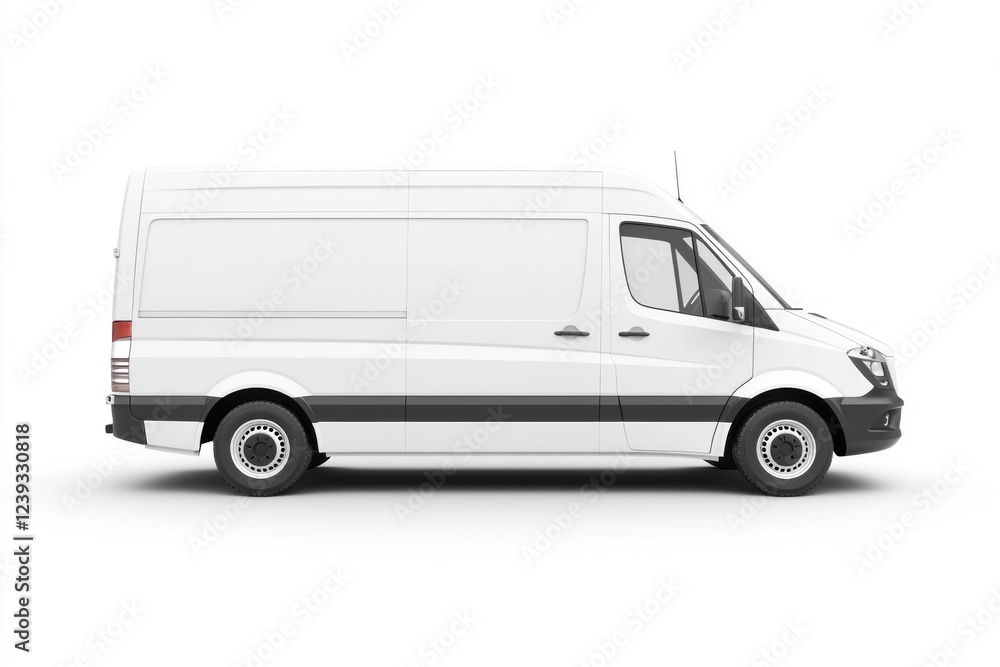 Delivery Van blank mockup with copy space and space for logotype realistic isolated on white background. Commercial Vehicle. Cargo Van. Blank Van for design. Delivery Van. Realistic Delivery Van. Delivery Van blank mockup with copy space and space for logotype realistic isolated on white background. Commercial Vehicle. Cargo Van. Blank Van for design. Delivery Van. Realistic Delivery Van.