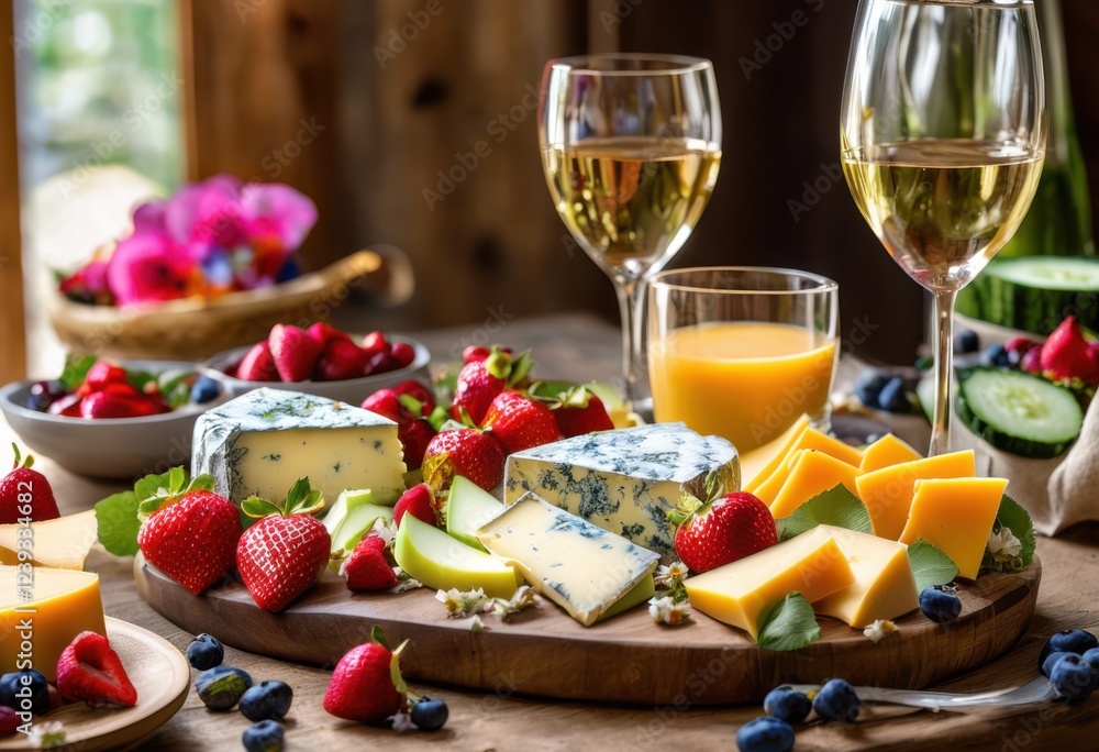 colorful display vibrant cheese plate accompanied fresh showcasing array vegetables, appetizer, culinary, dairy, delicious, elegant, event, feast, fruits colorful display vibrant cheese plate accompanied fresh showcasing array vegetables, appetizer, culinary, dairy, delicious, elegant, event, feast, fruits