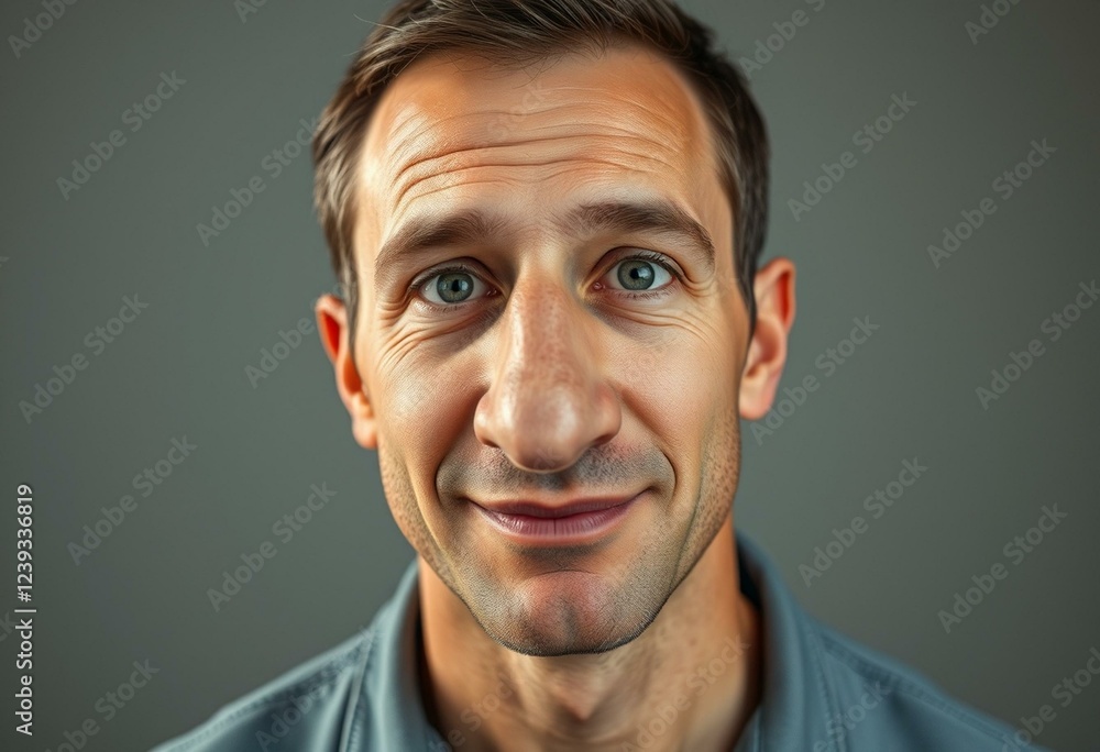 Fototapeta premium Photorealistic male portrait with massive nose