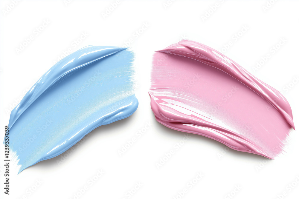 Colorful cosmetic creams spread across a clean surface for beauty application Colorful cosmetic creams spread across a clean surface for beauty application
