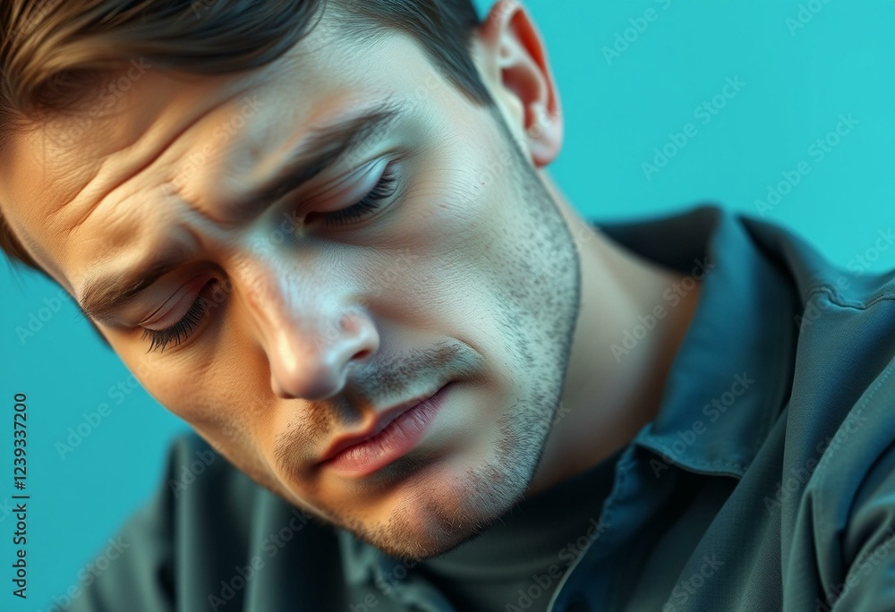 Tired male portrait with dark circles Tired male portrait with dark circles