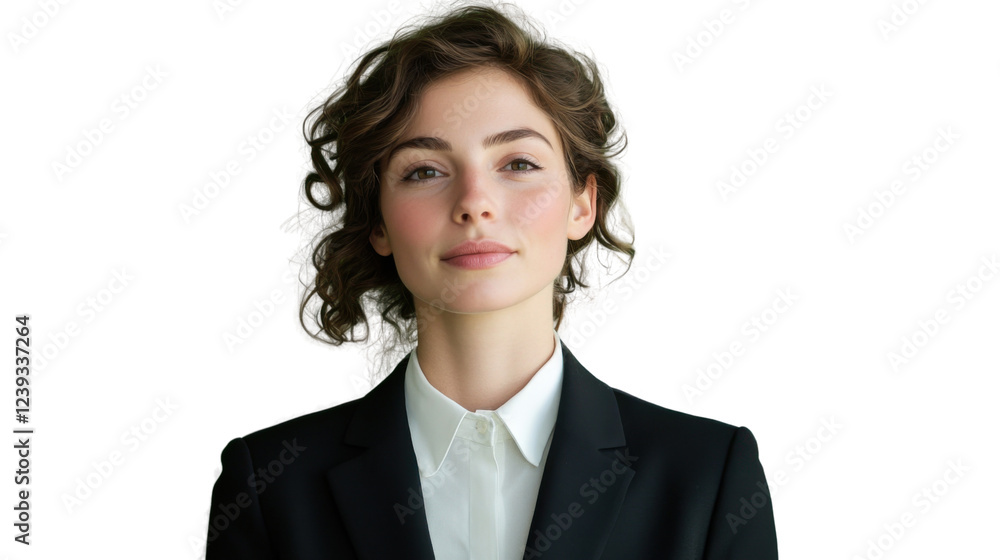 Confident businesswoman posing on transparent background Confident businesswoman posing on transparent background