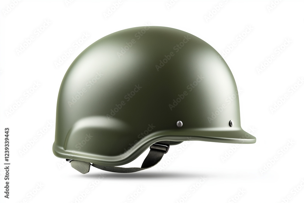 Fototapeta premium Military helmet on a white background for protective gear display