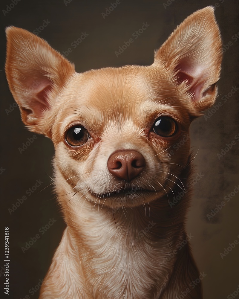 Hyper-realistic portrait of a cute chihuahua Hyper-realistic portrait of a cute chihuahua