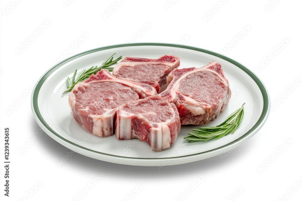 Deliciously grilled lamb chops presented on a plate with a clear background for culinary showcase Deliciously grilled lamb chops presented on a plate with a clear background for culinary showcase