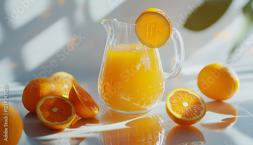 Obraz na płótnie Orange and orange juice isolated on white w salonie