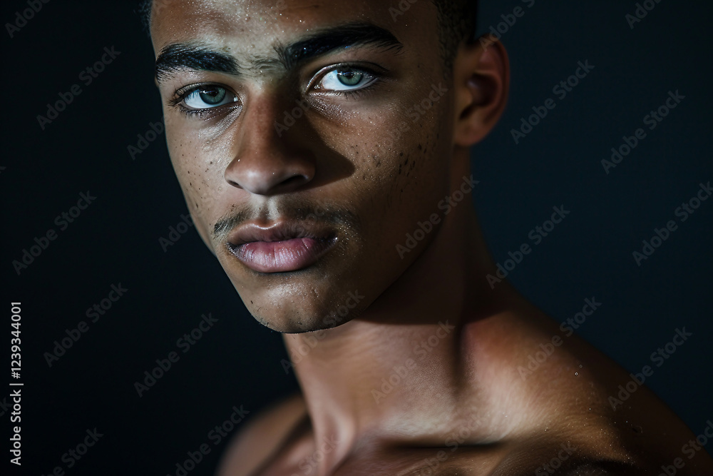 Photo of strong male athelete made generative AI modern technology Photo of strong male athelete made generative AI modern technology