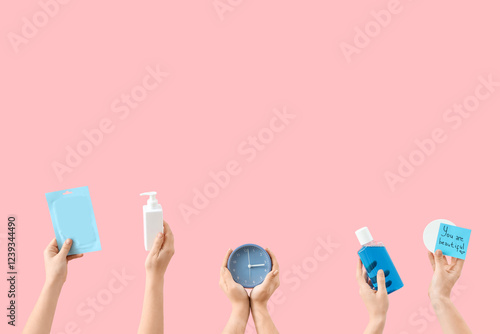 Female hands holding paper ...