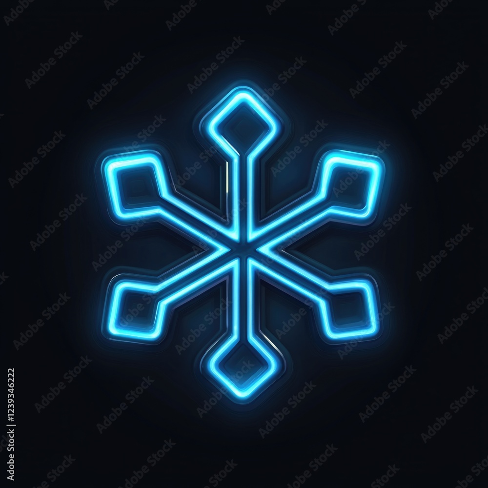 Glowing Digital Snowflake