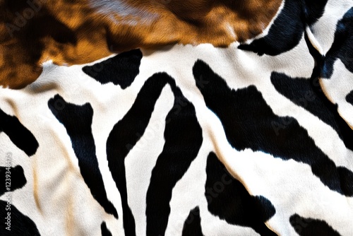 Close-Up of Textured Animal Print Fabric Featuring Zebra and Tiger Patterns