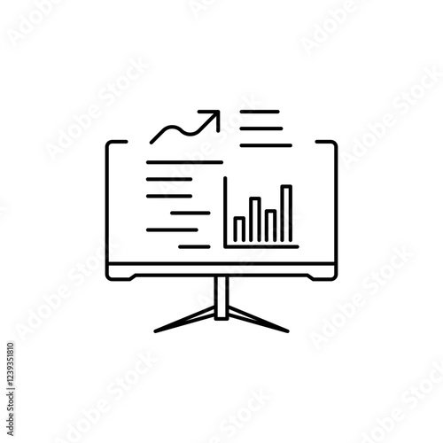Outline Dashboard icon, represents the main visual display in data analysis.