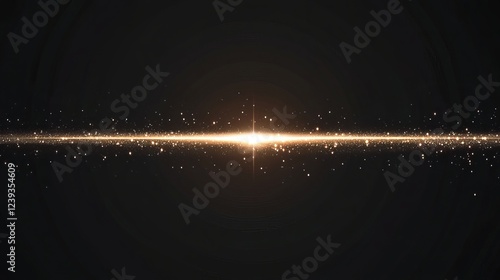 A luxurious vector template featuring an elegant golden glowing line with a sparkling light effect on a black background, ideal for premium award designs
