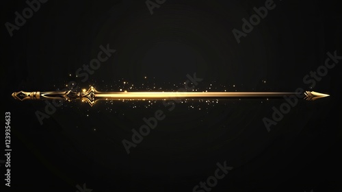 A luxurious vector template featuring an elegant golden glowing line with a sparkling light effect on a black background, ideal for premium award designs