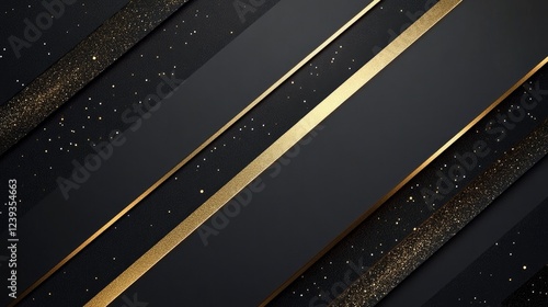 A luxurious vector template featuring an elegant golden glowing line with a sparkling light effect on a black background, ideal for premium award designs