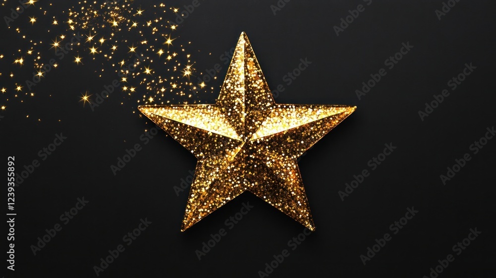 A premium vector template featuring golden star-like light effects against a black background, designed for luxury award celebrations A premium vector template featuring golden star-like light effects against a black background, designed for luxury award celebrations