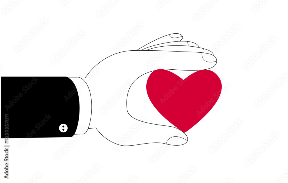 Hand holding heart. Love and fidelity. Vector simple illustration metaphor. Hand holding heart. Love and fidelity. Vector simple illustration metaphor.
