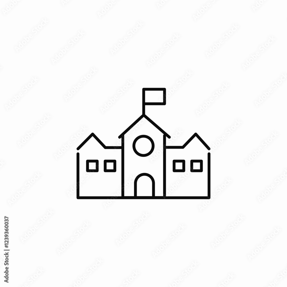 school building icon sign vector school building icon sign vector