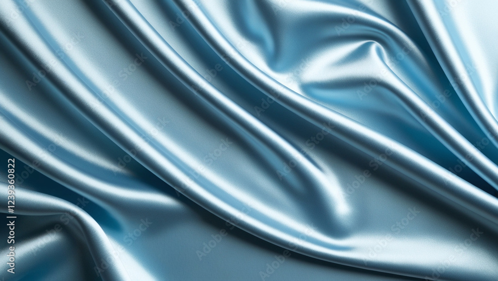 Obraz premium Blue satin background. Shiny Light Blue Silk Textile Background.
