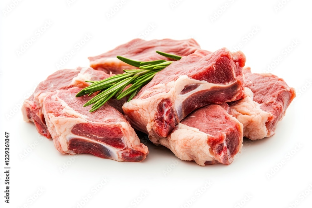 Fresh raw young lamb meat isolated on white background Fresh raw young lamb meat isolated on white background