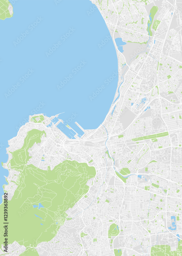 Fototapeta premium City map Cape Town, color detailed plan, vector illustration