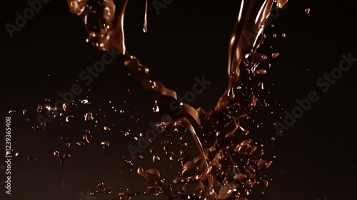 Chocolate Splash on Black Background
