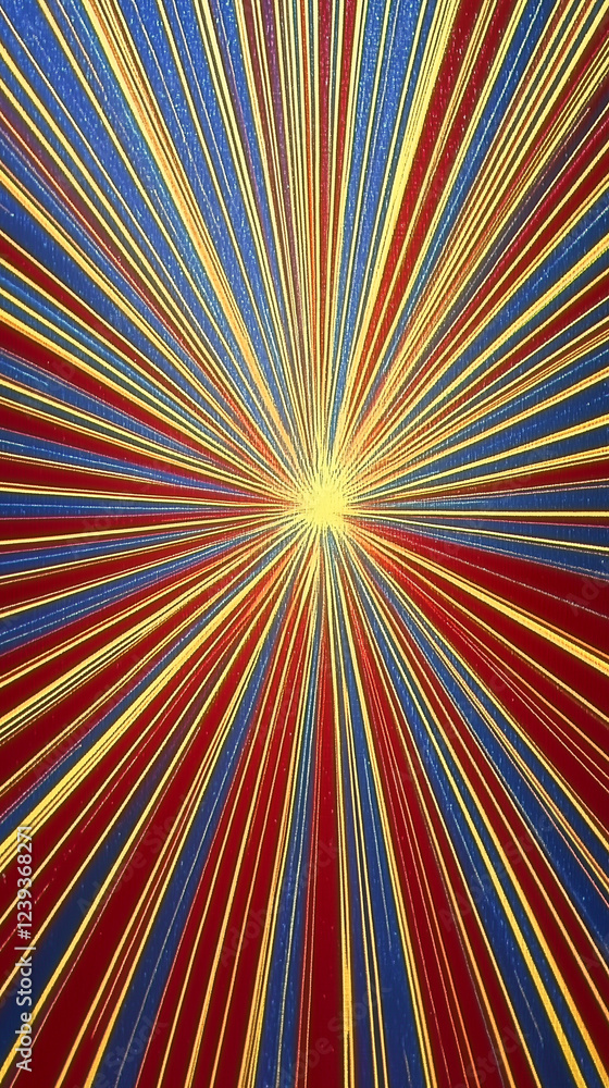 Fototapeta premium Radiating colorful lines creating an abstract starburst effect