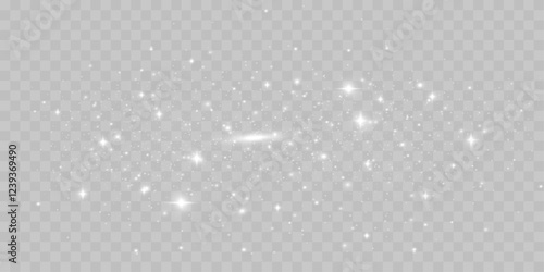 Bright glowing sparkles on a transparent background, resembling a starry or glittering effect.