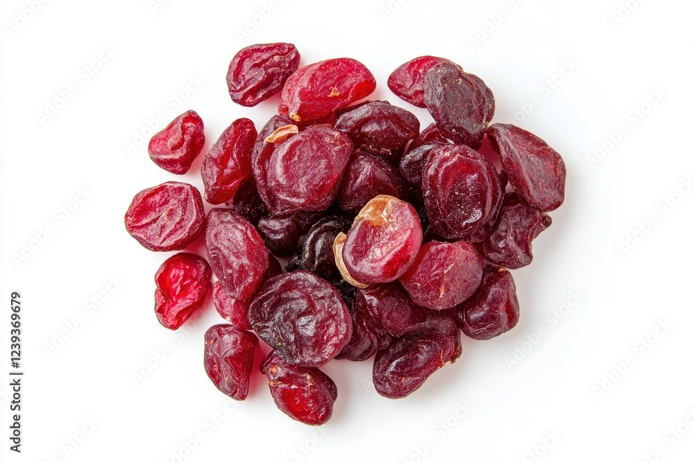 Dried cranberries isolated on white background Dried cranberries isolated on white background