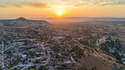 Wallpaper Mural Aerial view of Cappadocia hot air balloons at sunrise --ar 16:9 --quality 2 --style raw --v 6.1 Job ID: 7cbf13c8-fc07-4085-82a7-4d60be942a14 Torontodigital.ca