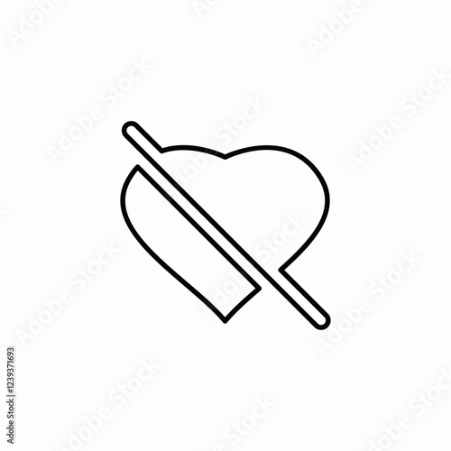 hearted iem removal icon sign vector