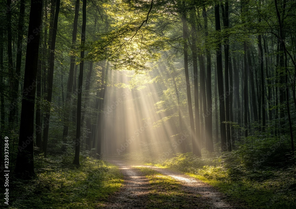 Fototapeta premium Embrace nature's beauty on a relaxing hike through the forests, ideal for photography and adventure