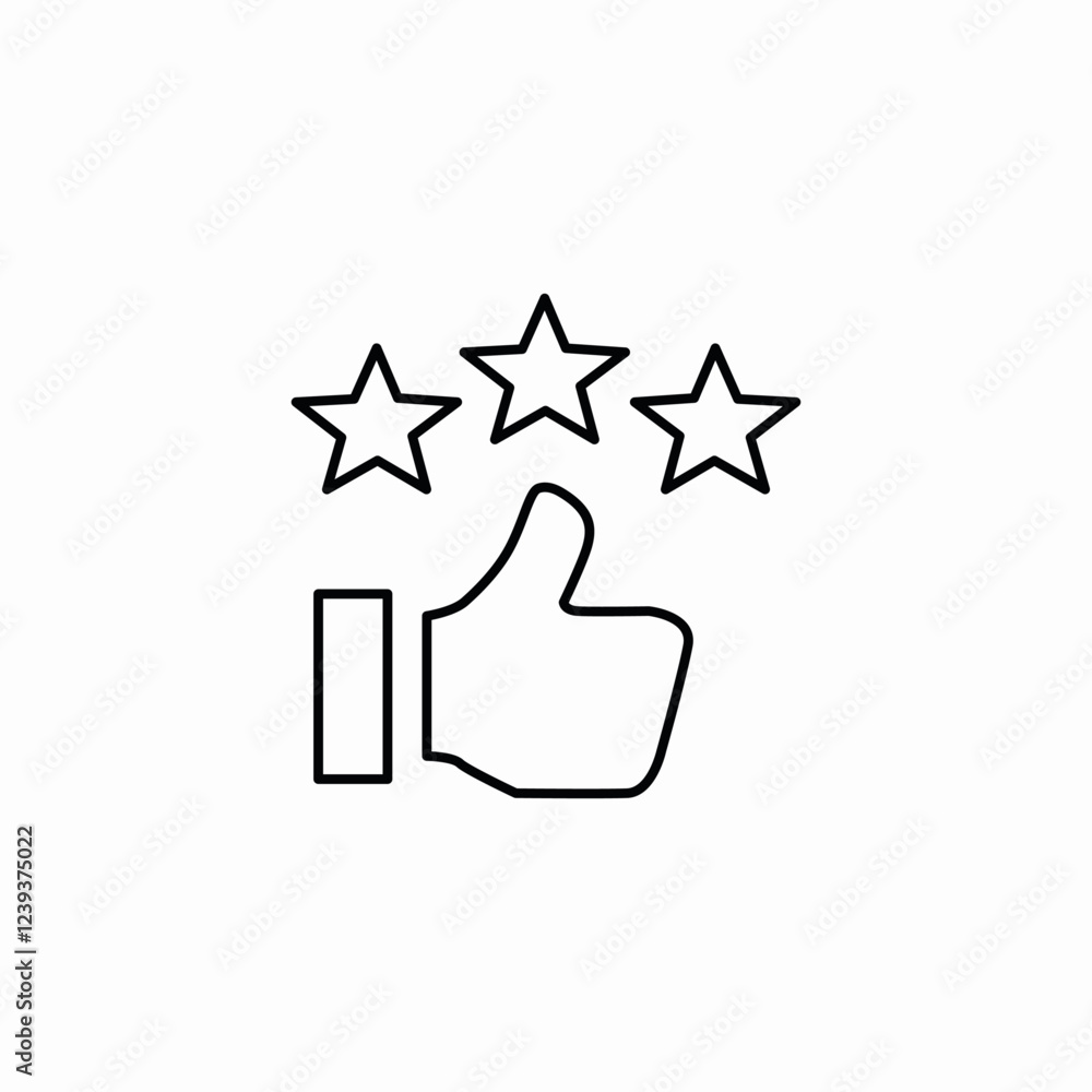 thumbs up star rating icon sign vector thumbs up star rating icon sign vector