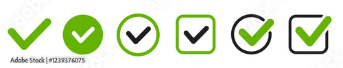 Cuadro en lienzo Check mark icons set
