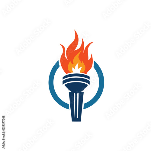 Classic Victory Torch Icon and Sign Vector Design