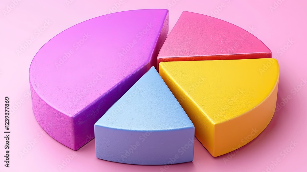 Obraz premium Colorful Three Dimensional Pie Chart Graphic Representation