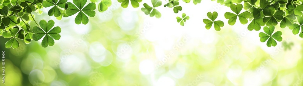 Lush Green Clover Leaves Background Spring Nature Scene Bright Sunlight Botanical Image Saint Patrick's Day Lush Green Clover Leaves Background Spring Nature Scene Bright Sunlight Botanical Image Saint Patrick's Day