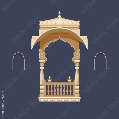 Citywalk - Traditional Rajasthani Window - Stock Illustration photo