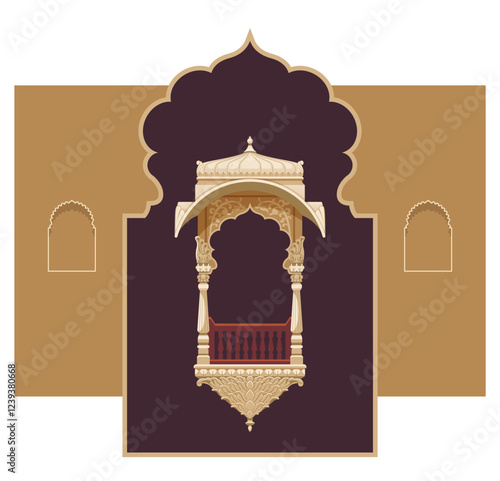 Citywalk - Traditional Rajasthani Window - Stock Illustration