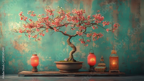 Wallpaper Mural A candid photo captures the delicate apricot blossoms of a Lunar New Year bonsai Torontodigital.ca