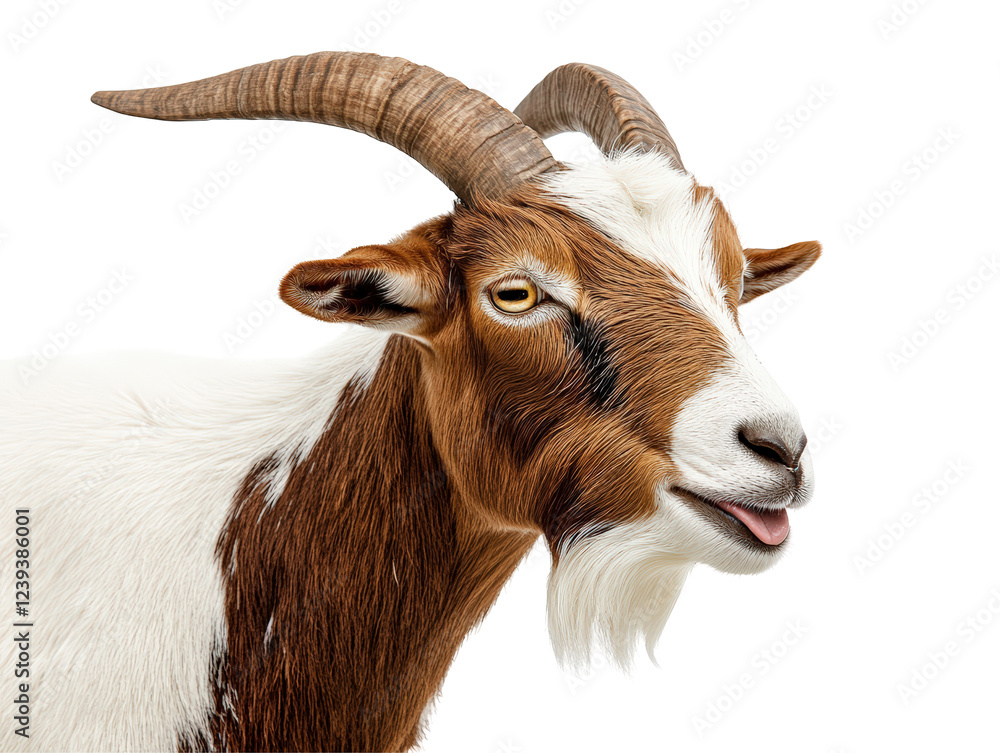 Isolated Goofy Goat Head with Tongue Out Isolated Goofy Goat Head with Tongue Out