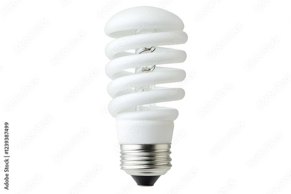 Isolated White Energy Saving Light Bulb with Spiral Shape Isolated White Energy Saving Light Bulb with Spiral Shape
