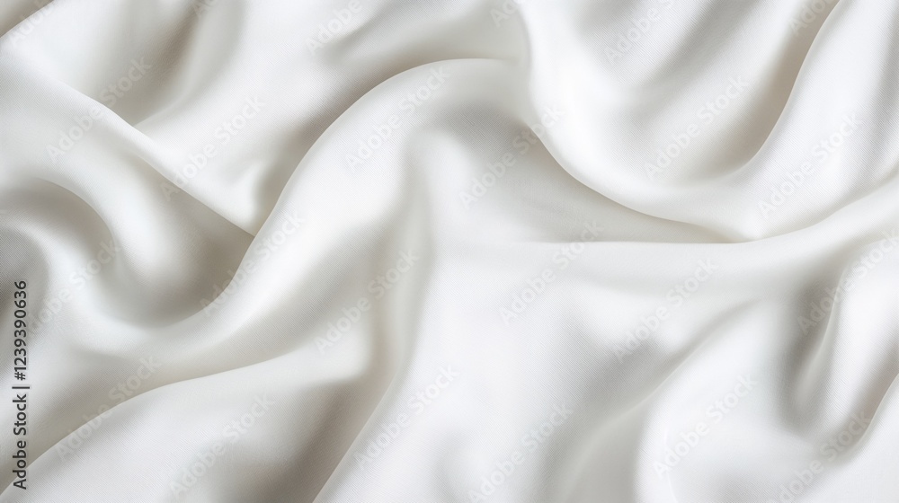 Obraz premium Elegant White Linen Texture with Subtle Folds and Natural Light with Copy Space
