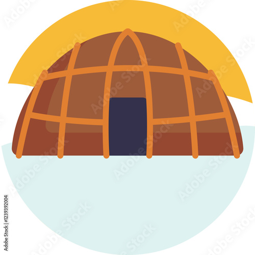 A cone-shaped shelter used by various Indigenous peoples in Canada, designed for warmth and portability.