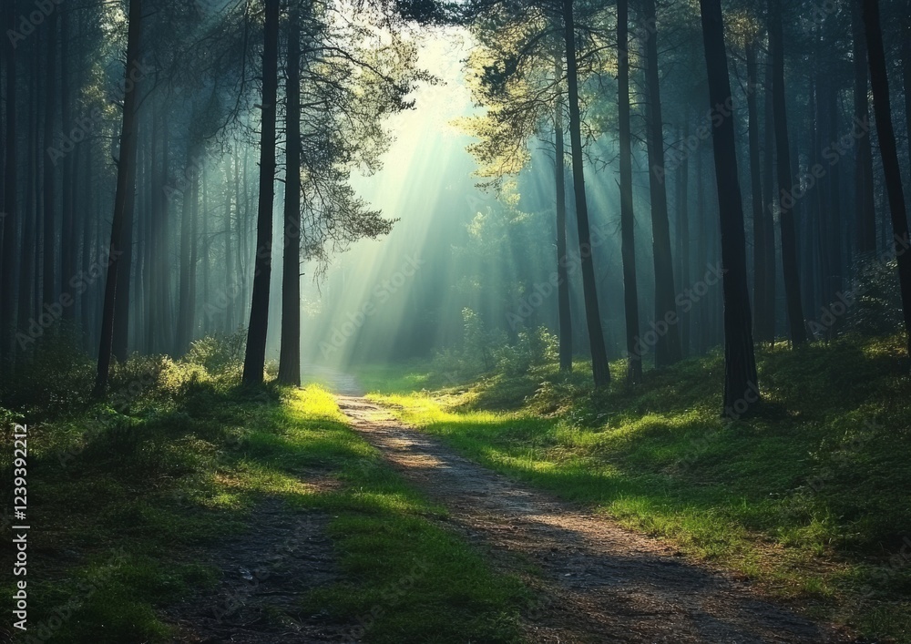 Fototapeta premium Enchanting nature walk images through mystical woodland photography, showcasing the magic of Camino Entre el Bosque