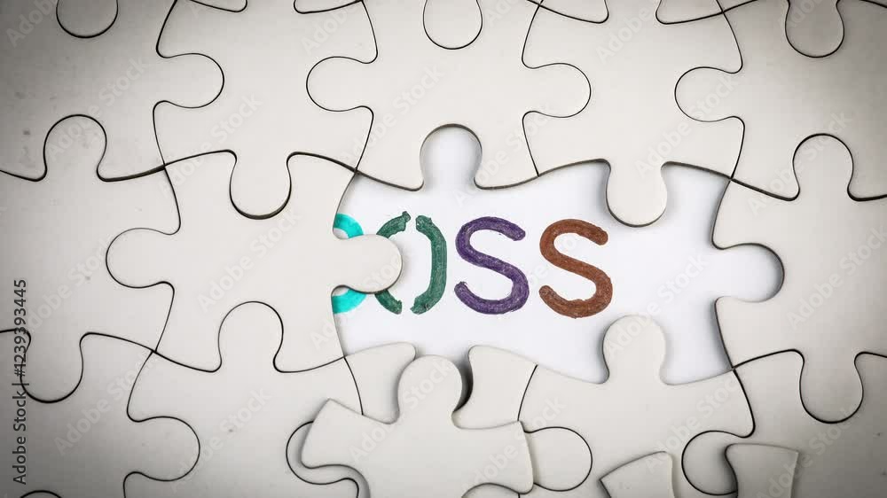 Boss. Revealing the word by removing the puzzle pieces. Stop motion, 4K Boss. Revealing the word by removing the puzzle pieces. Stop motion, 4K