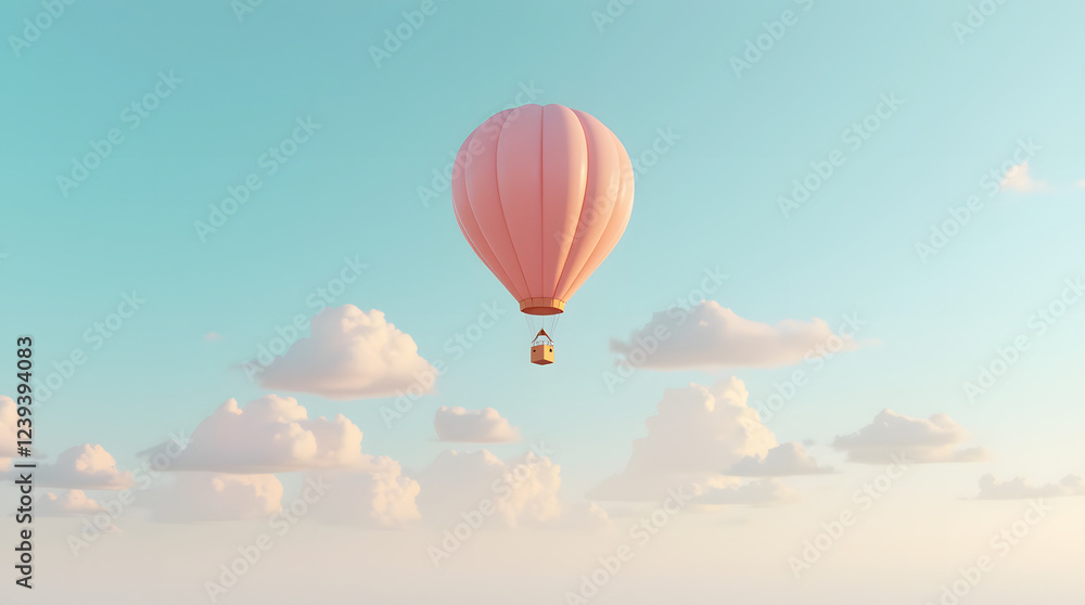 Obraz premium hot air baloon pastel