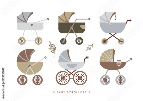 Newborn vintage strollers